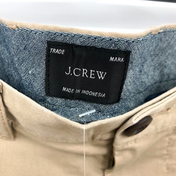 J.CREW Men's 9" Stretch Chino Shorts Size 29 Khaki Tan Flat Front High Rise NWT - Picture 9 of 13